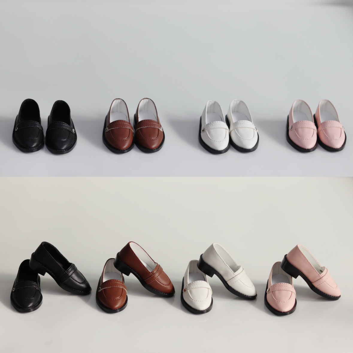 bjd sd 4分 休闲皮鞋 百搭乐福鞋平底