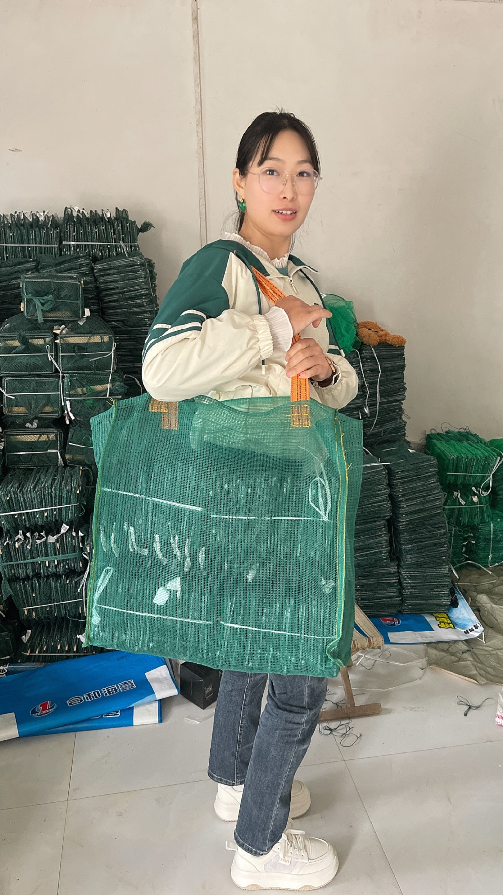 加厚下网包渔网虾笼收纳包下网袋黄鳝笼网兜装网用手提袋户外背包