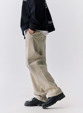 YKHD晕染污渍脏脏裤美式街头风宽松直筒做旧复古chino工装裤子男