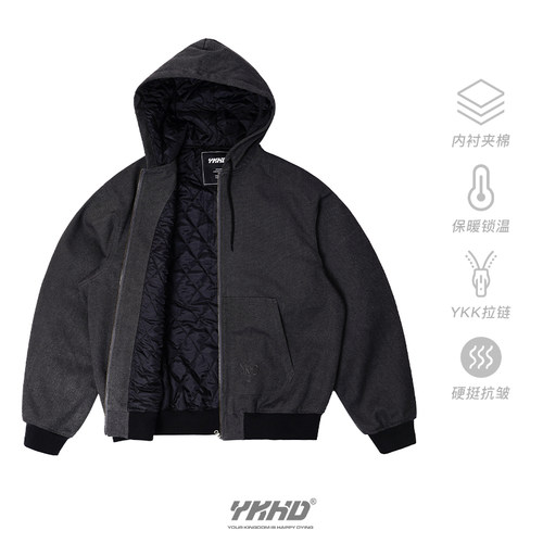 YKHD美式Bomber夹棉短款夹克外套