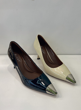 美拉女鞋92121欧洲站高跟鞋女漆皮2025春款浅口时尚尖头气质单鞋