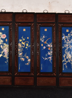 古玩杂项旧藏老木雕花板画