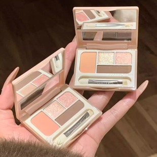 橘朵卧蚕盘哑光珠光高光提亮下至修容一体盘四色眼影盘眼线日常