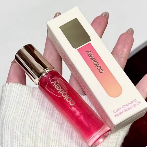 Colorkey珂拉琪水光粉嫩滋润精华4D嘟嘟唇女变色唇油橘色系草莓红