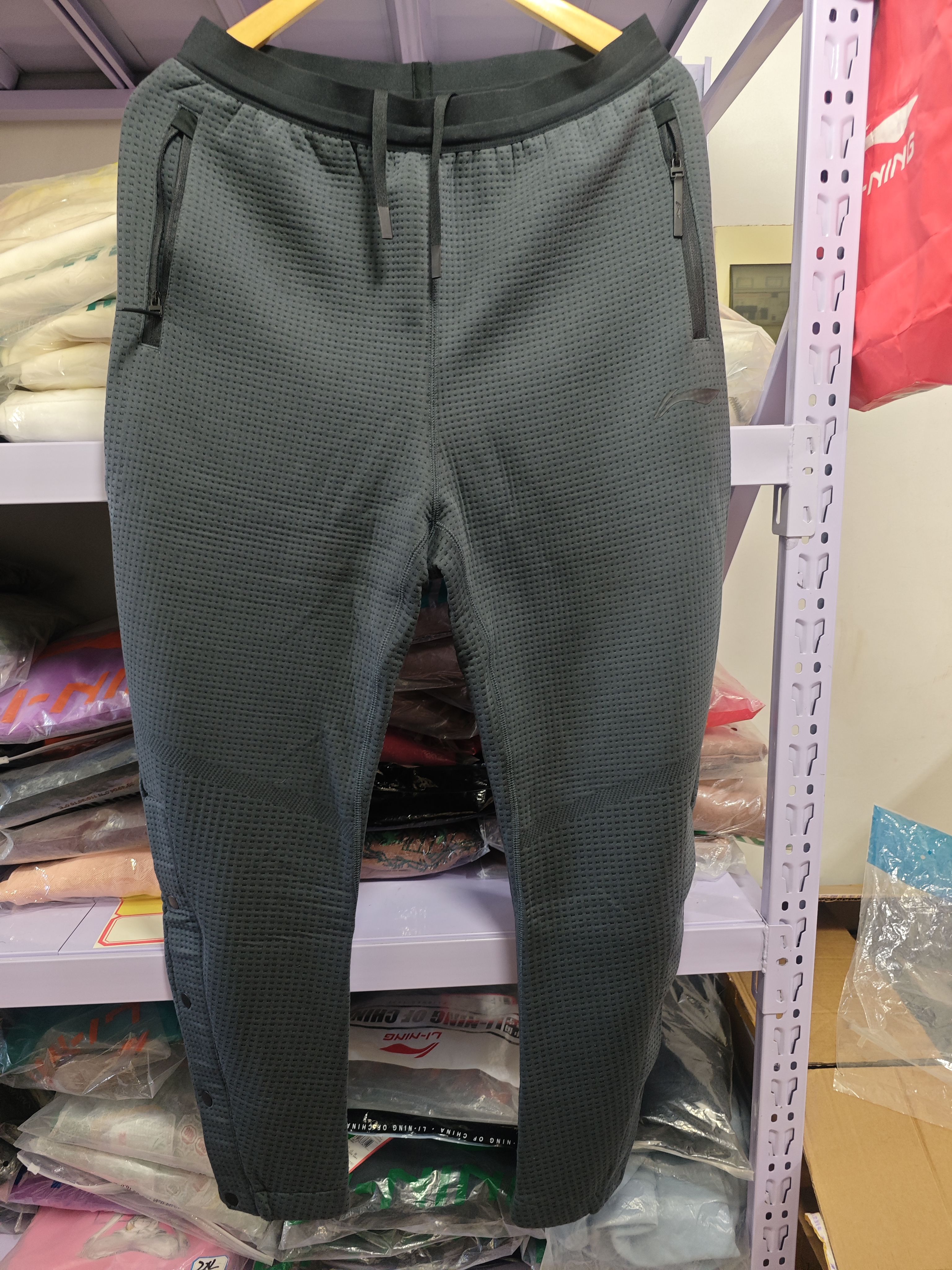 李宁23CBA球员款男子出场运动长裤半开扣卫裤AKLSC13 AKLTC97同款