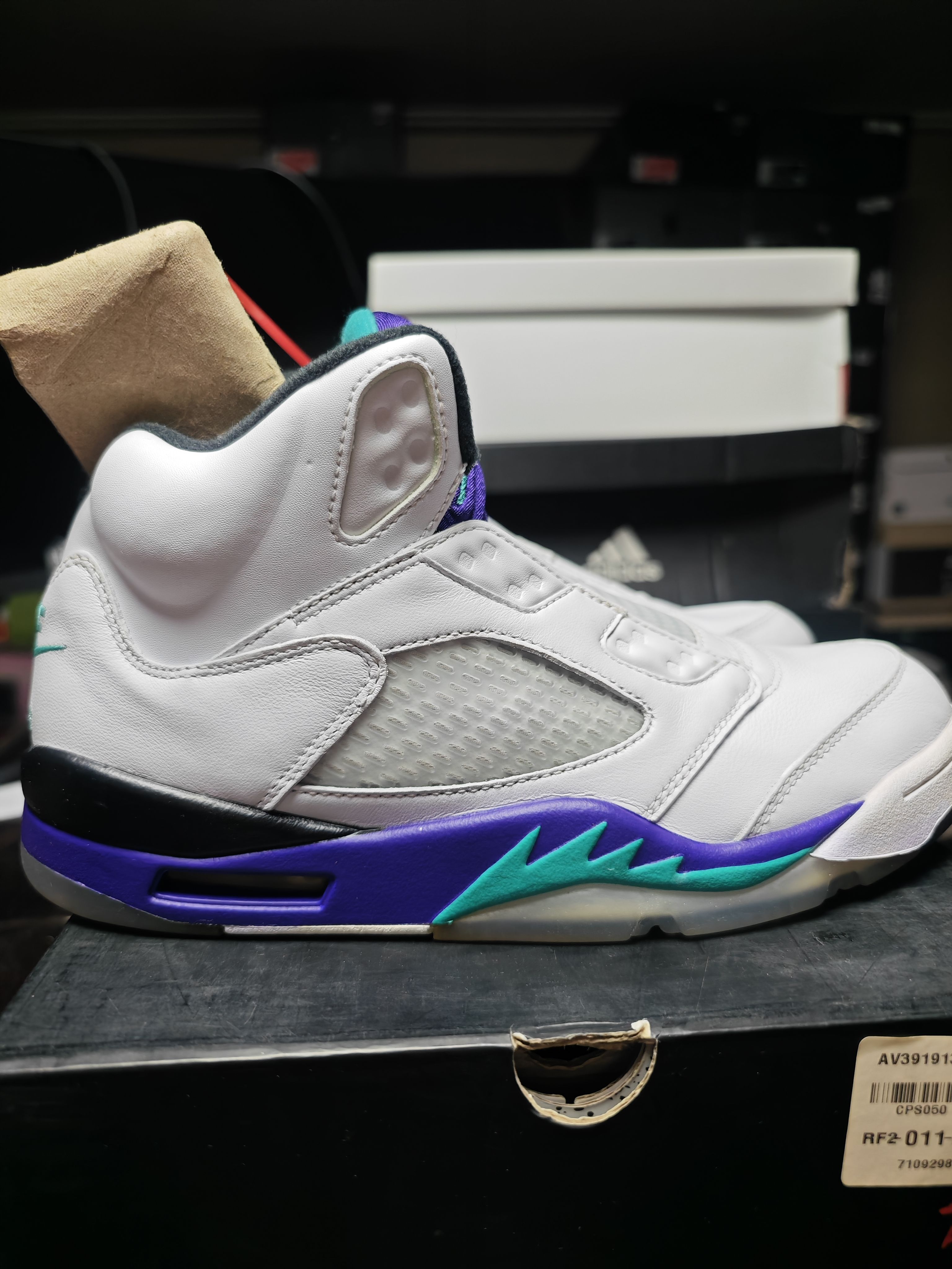 Air Jordan 5 AJ5威尔史密斯无鞋带白紫葡萄 AV3919-135