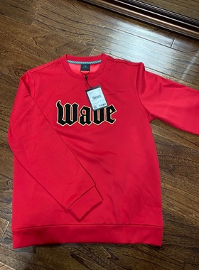 李宁WOW韦德之道黑牌高端圣诞红色冬季加绒保暖套头卫衣AWDPB03-2