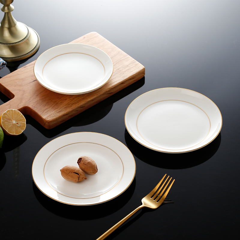 金边5英寸骨瓷家用沾料早餐碟