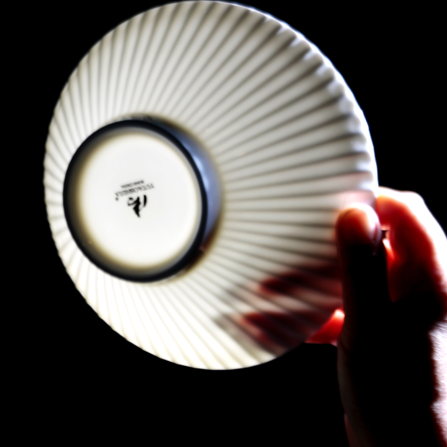 斗笠碗贝壳碗家用陶瓷大碗大号面条碗汤面碗金边骨瓷感釉上彩餐具