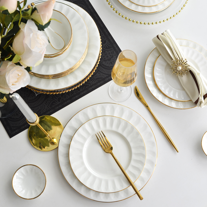金边餐具DIY自由组合搭配