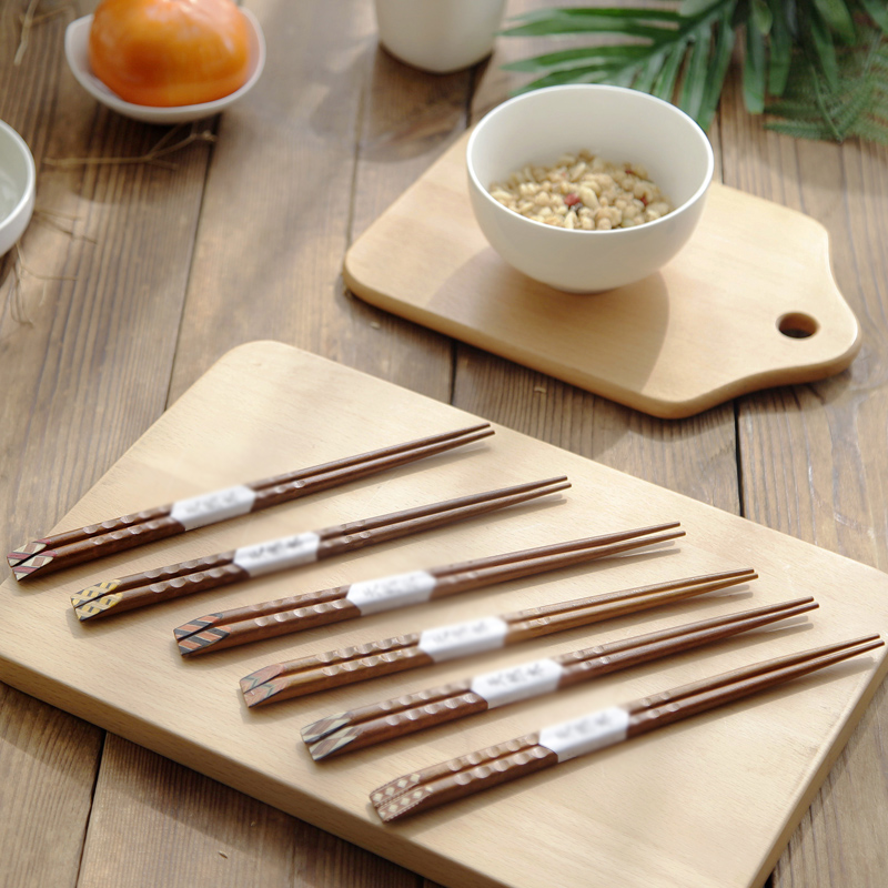 鸡翅木质筷子家用实木防滑防霉