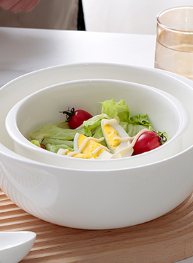 空气炸锅专用烤碗烤箱烤盘沙拉碗陶瓷焗饭碗双耳窝盘加深骨瓷盘子