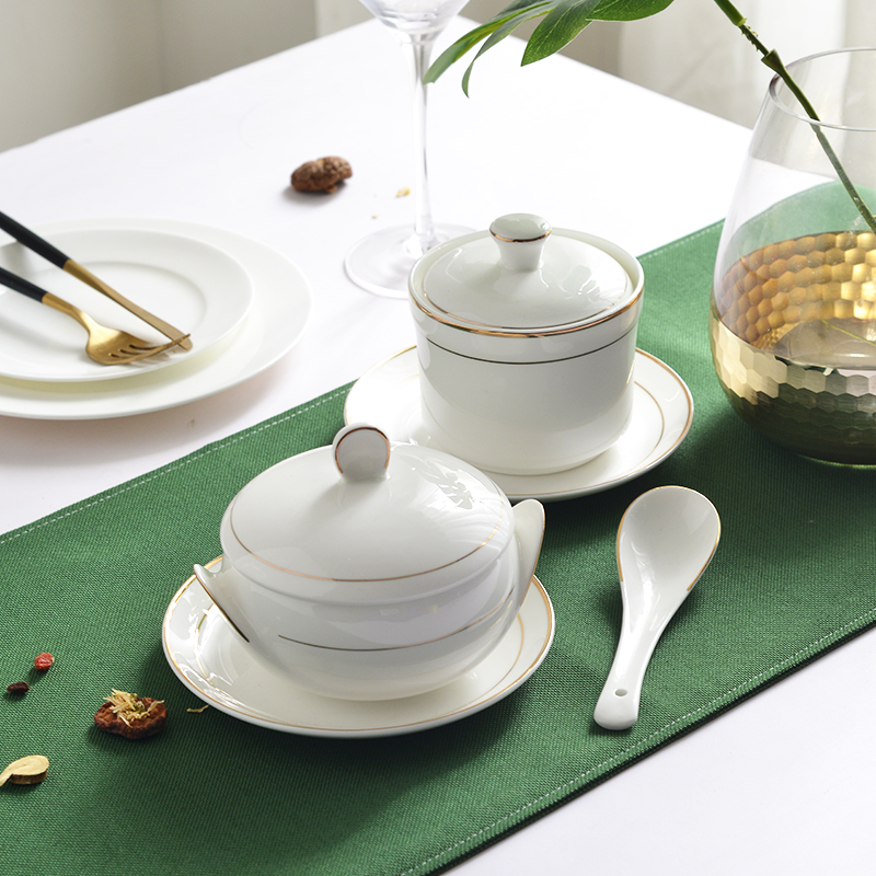 骨瓷炖盅汤盅带盖汤盅炖罐隔水盅小炖盅燕窝碗汤煲炖汤陶瓷蒸盅