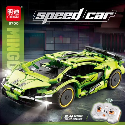 124科技遥控赛车积木模型