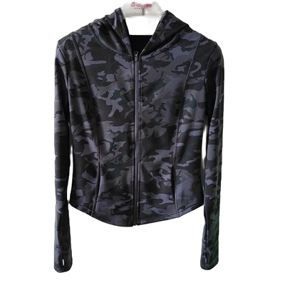 YUYUANNA夏长袖跑步立领连帽拉链开衫修身运动健身瑜咖服防晒衣