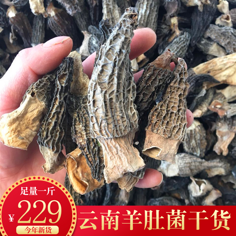 羊肚菌云南特产羊肚蘑干货500g山珍羊肚菇草笠竹羊蘑餐饮食材熬汤