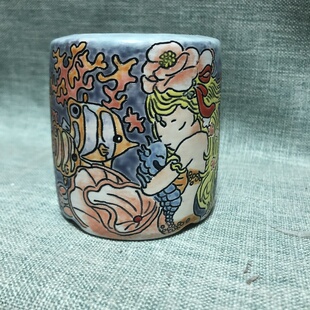 卡通美少女陶瓷花盆可爱动漫萝莉少女心手绘花盆