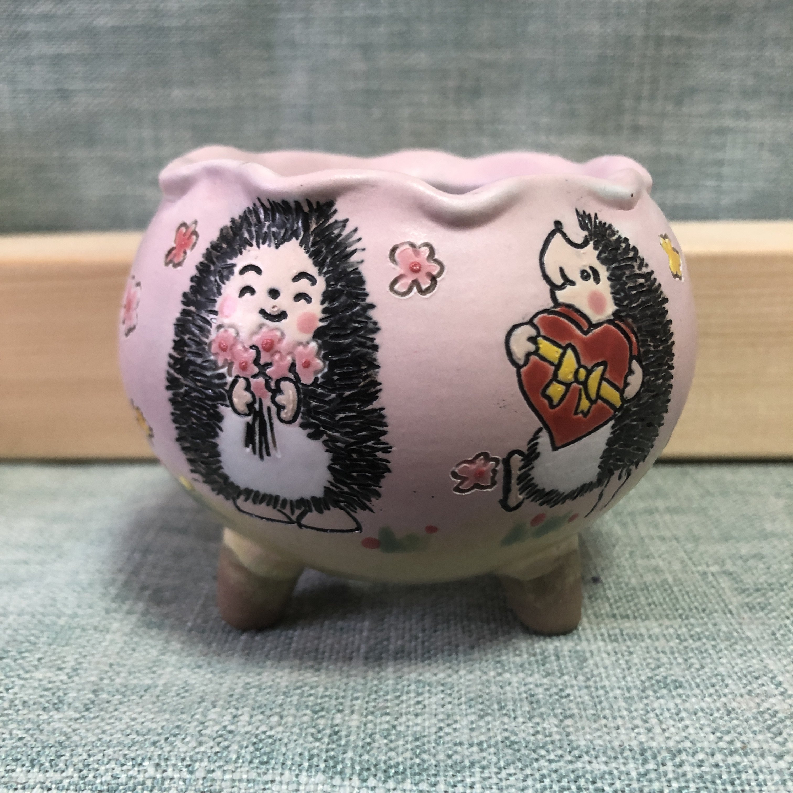 手绘多肉花盆釉烧陶瓷精工卡通网红可爱精美花盆