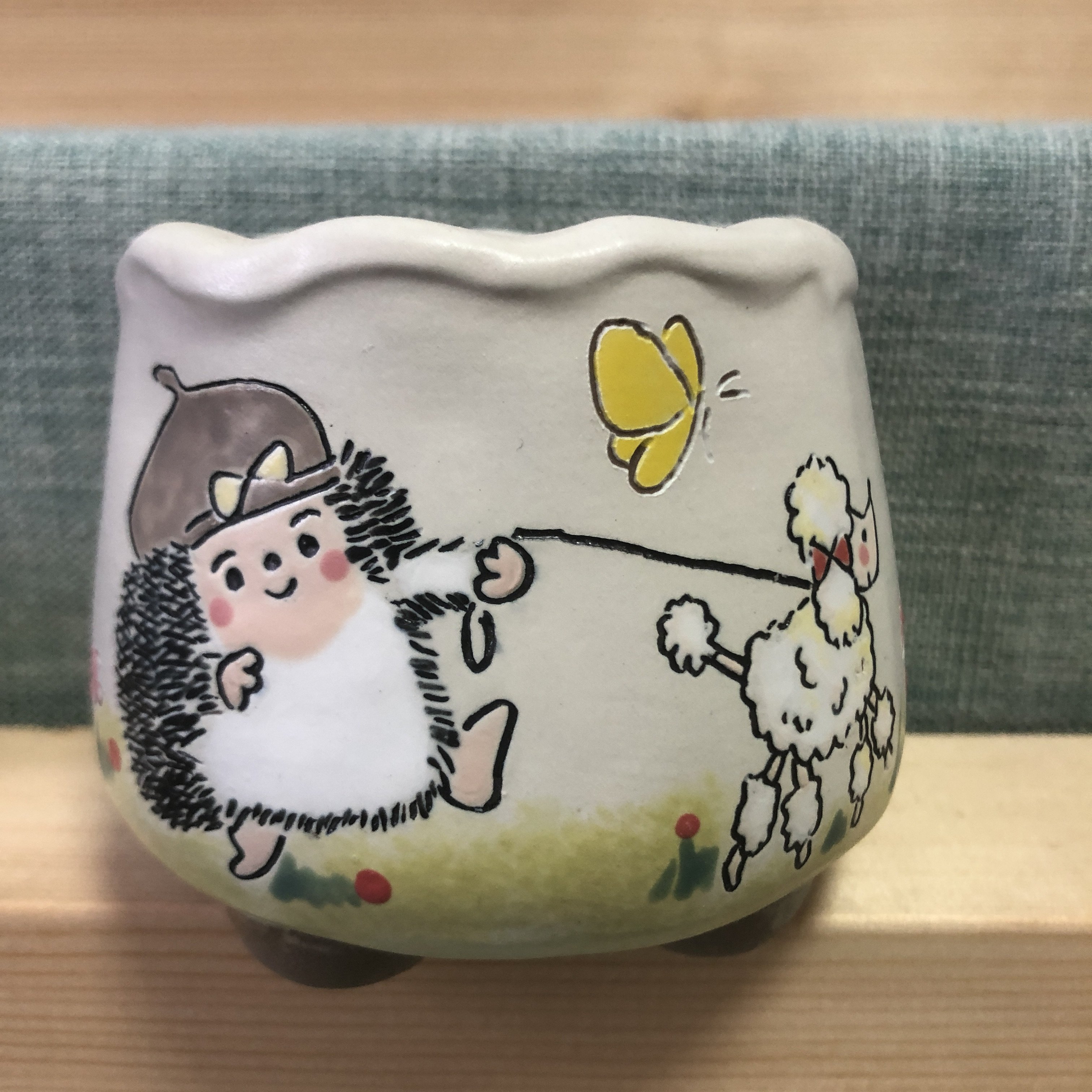 手绘多肉花盆釉烧陶瓷精工卡通网红可爱精美花盆