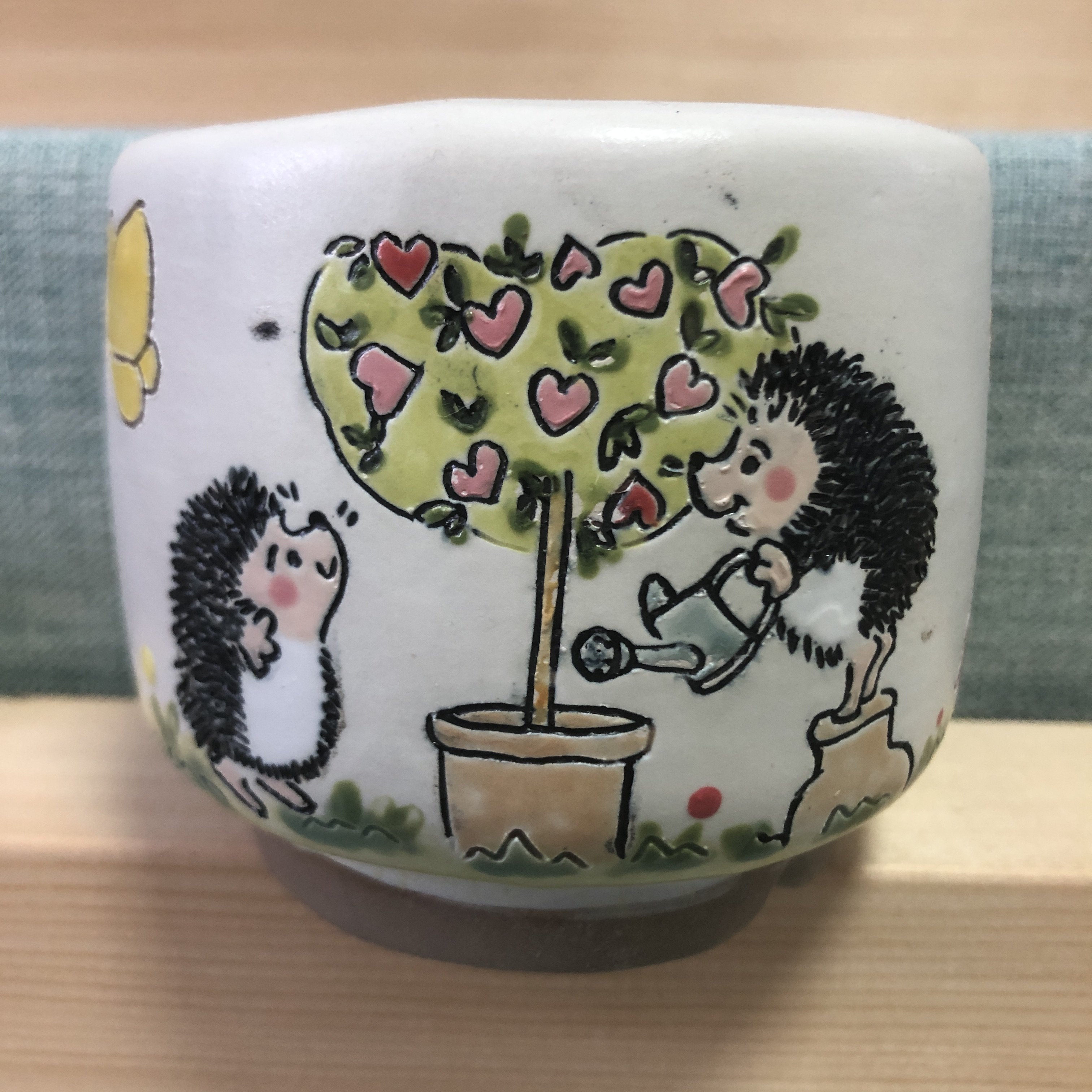 手绘多肉花盆釉烧陶瓷精工卡通网红可爱精美花盆