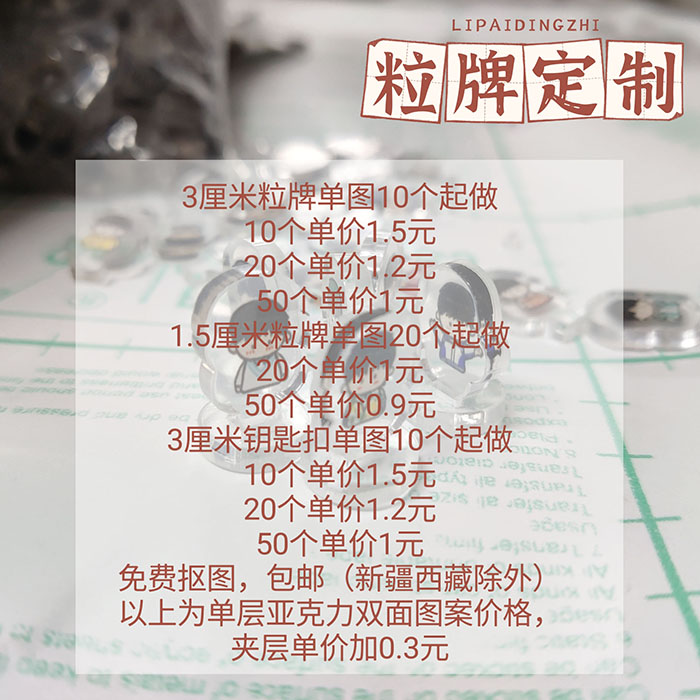 亚克力迷你立牌定制桌面数量感立牌百人图 个性定制/设计服务/DIY 钥匙扣定制 原图主图