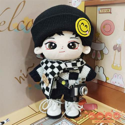 20CM刘宇宁棉花娃娃衣服套装骨架原创毛绒玩具明星公仔礼物出生证