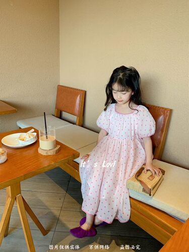 lovi女童裙子韩版夏季波点连衣裙