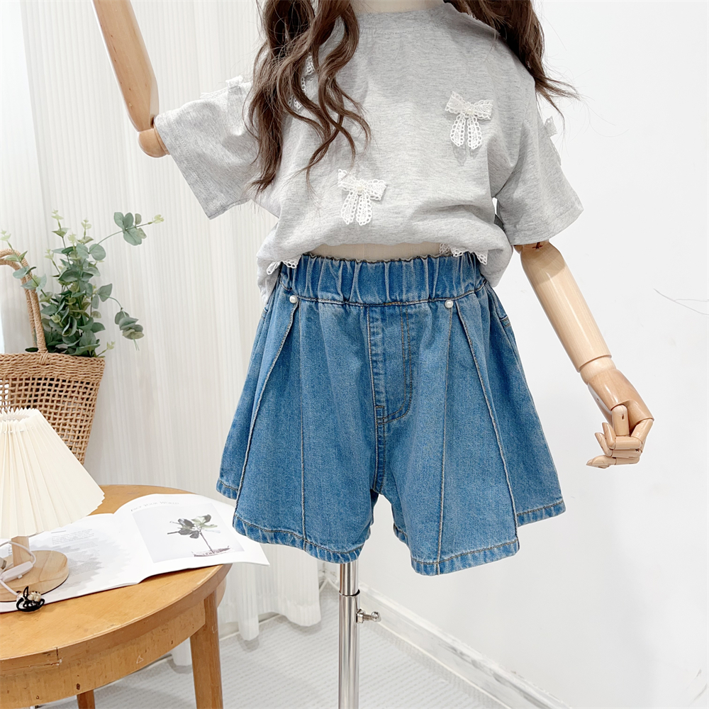 韩版女童夏款百搭牛仔短裤