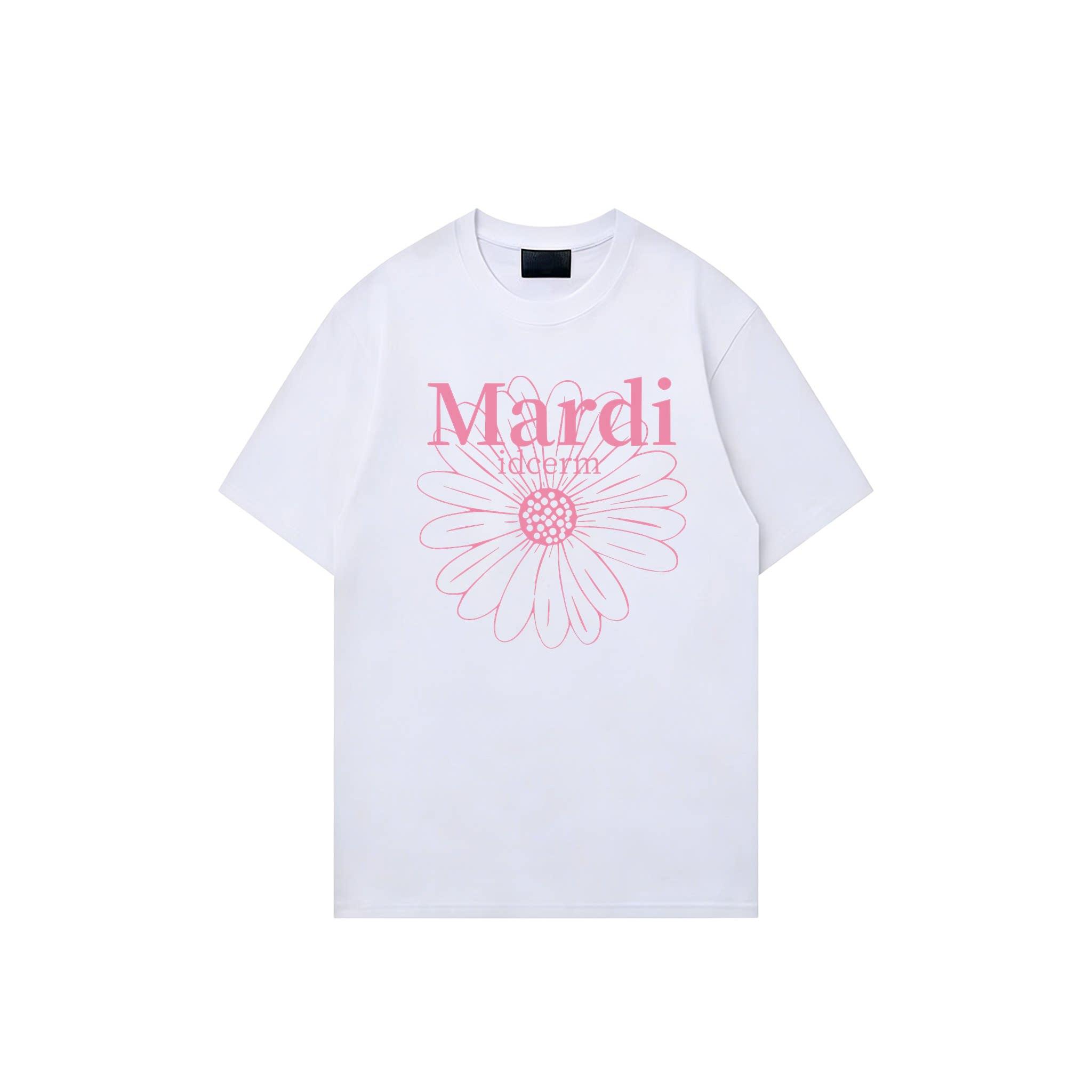 idcerem Mardi小雏菊印花女t恤夏季韩系圆领纯棉上衣女装休闲短袖