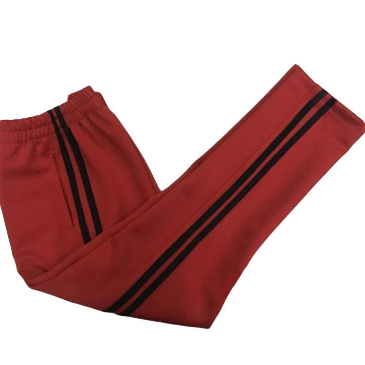 定制春秋薄款红色黑色双杠高腰儿童休闲裤男女童运动裤学生校服裤
