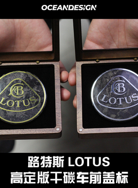 适用于路特斯Emira、Eletre、Emeya改装干碳纤维大理石纹理车标