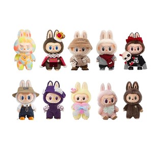 LABUBU拉布布搪胶毛绒公仔三代飞行员拿铁情人大首领便利店大娃