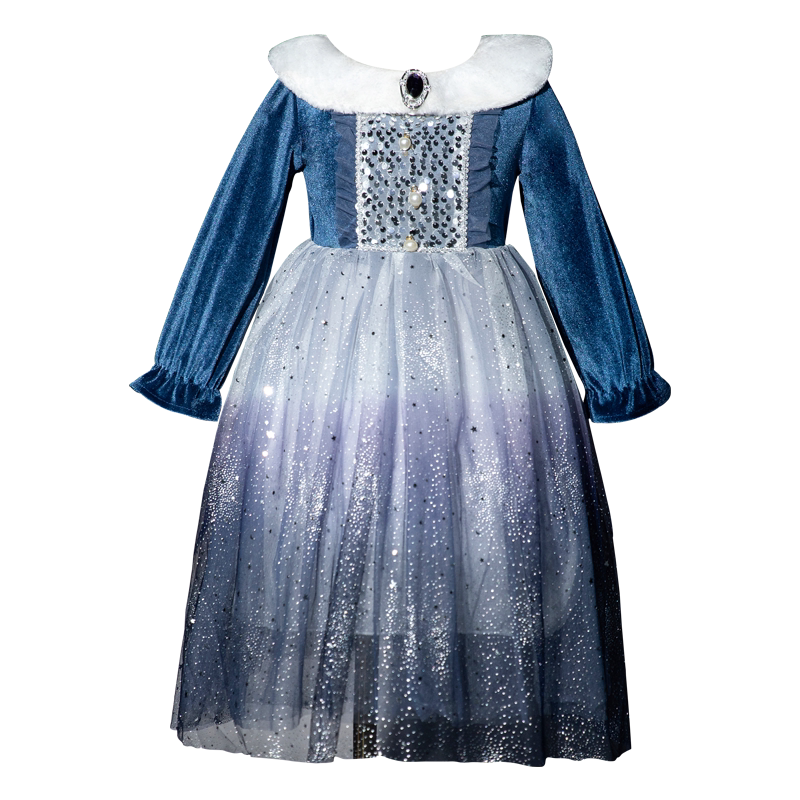 冰雪奇缘女童生日礼服艾莎公主裙