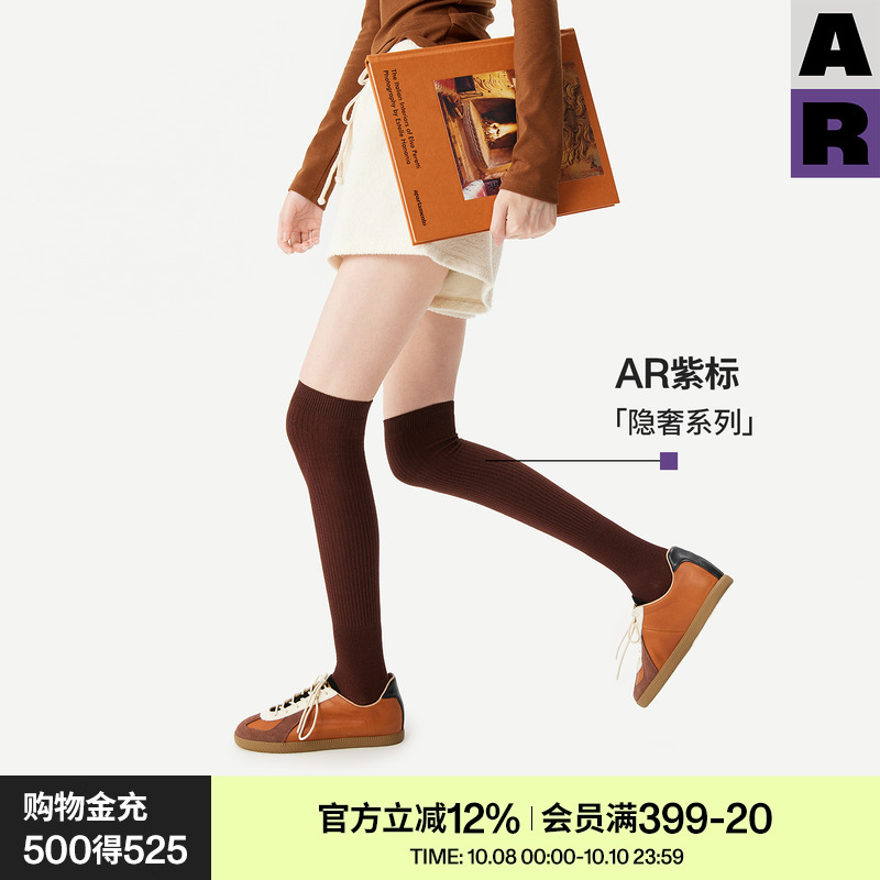 AR过膝袜子女匹马棉秋冬季保暖护膝丝滑显瘦长筒小腿长筒袜春秋款