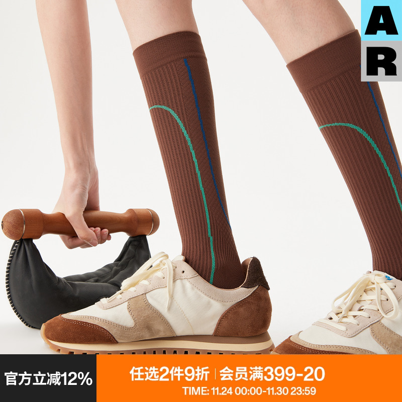 AR运动加压力小腿袜子女秋冬强力瘦腿长筒压缩骑行健身跑步袜春秋