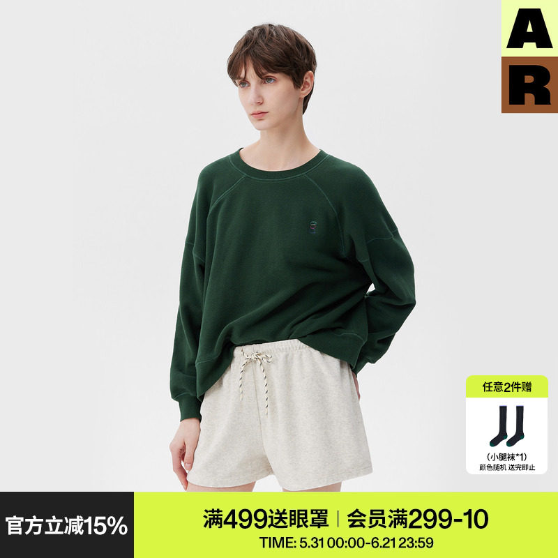 AR艺术家合作可外穿家居服纯棉毛圈卫衣套头衫长袖T恤睡衣上衣女