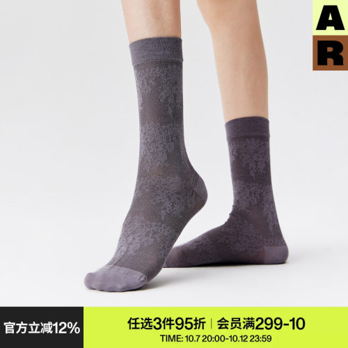AR袜子女款春夏季薄款复古蕾丝中筒袜百搭美腿显瘦堆堆袜艺术生袜