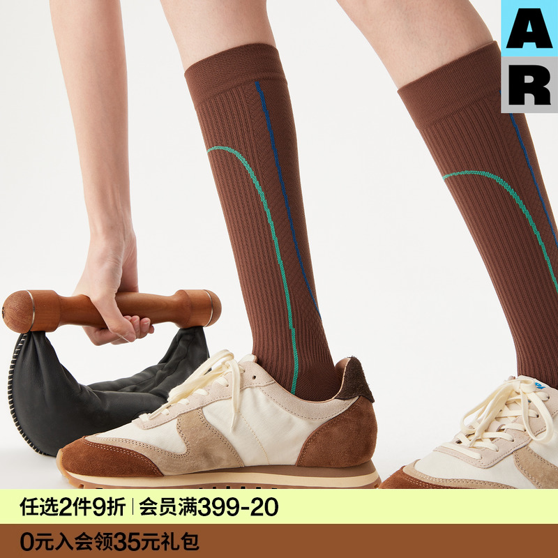 AR运动加压力小腿袜子女秋冬强力瘦腿长筒压缩骑行健身跑步袜春秋