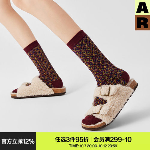 【吴千语同款】AR袜子女款中筒袜春秋季百搭显瘦老钱风秋冬长筒袜