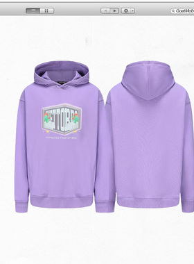 GTB/Ghettobro紫罗兰花卉经典款重磅秋冬卫衣多巴胺色 潮流情侣装