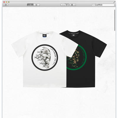 火人迷彩贴布短袖宽松运动短袖