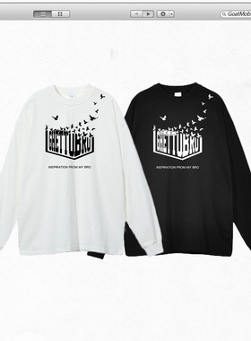GTB/Ghettobro和平鸽经典印花长T美式男女宽松运动情侣装长袖短袖