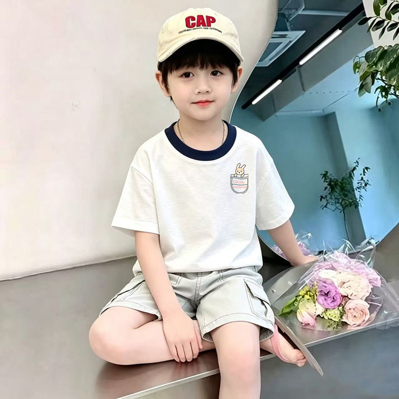 儿童夏装男童短袖t恤小男孩帅气宽松时尚2026夏季新款中大童上衣t