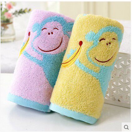 满包邮金号儿童洗脸全棉小毛巾纯棉中童巾卡通T1087