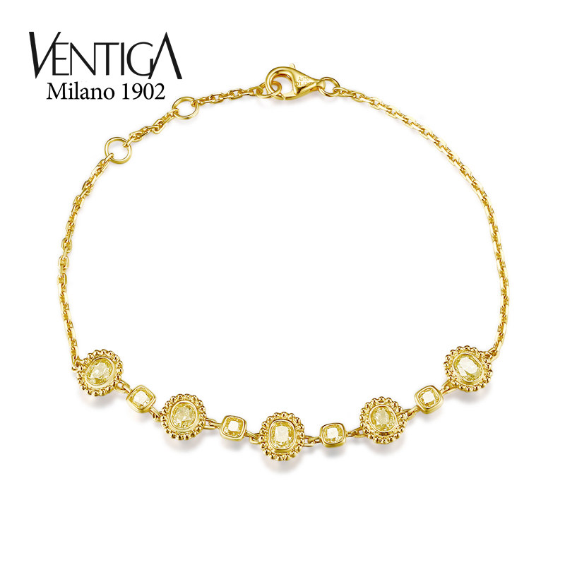 VENTIGA/梵蒂加18K黄金优选天然南非FY中彩黄钻手链彩钻手镯女款,珠宝/钻石/翡翠,手饰,淘宝优惠券,粉丝福利购,淘宝优惠卷