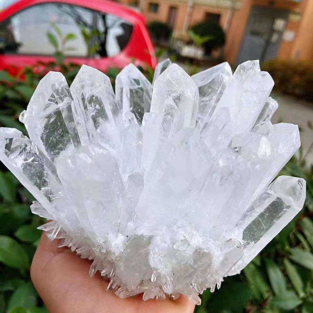 天然白水晶簇原石摆件白水晶客厅 办公室新家装饰摆件 高档饰品