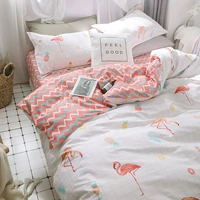 Cotton bốn mảnh nhỏ cotton tươi trái tim cô gái chăn tấm trải giường 笠 phòng ngủ giường đơn ba mảnh - Bộ đồ giường bốn mảnh chăn ga gối đệm giá rẻ