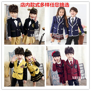 新款儿童英伦风大合唱演出服幼儿园服套装小学生背带裤校服班服