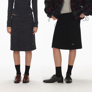 ECHOAD张弛有度 优雅高级线条感羊毛A字半身裙 利落剪裁