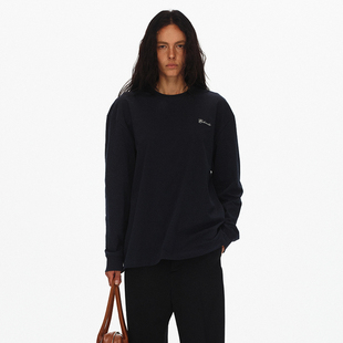 T恤 精致圆领Oversized落肩设计廓形刺绣长袖 ECHOADE经典 延续